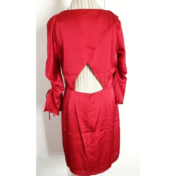 J.O.A|Scarlett Red Tie Sleeve Minidress - Picture 3 of 6